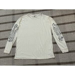 We The Free People Is To Us Doodle T Long Sleeve Shirt Women’s Medium Cream